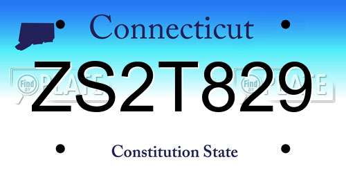 ZS2T829 Connecticut License Plate