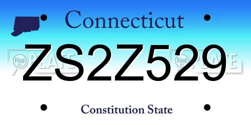 ZS2Z529 Connecticut License Plate