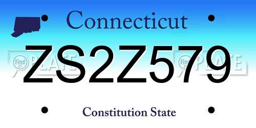 ZS2Z579 Connecticut License Plate