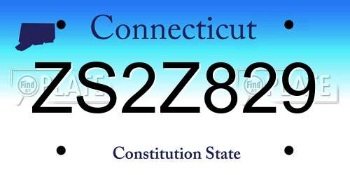 ZS2Z829 Connecticut License Plate