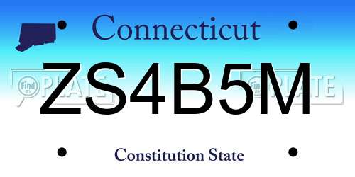 ZS4B5M Connecticut License Plate