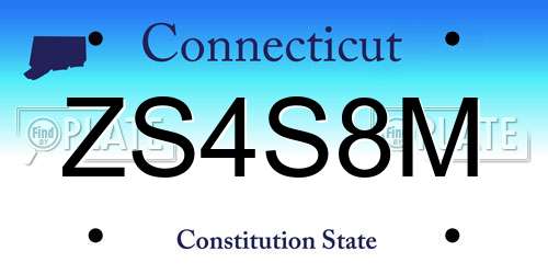 ZS4S8M Connecticut License Plate