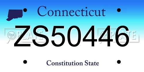 ZS50446 Connecticut License Plate