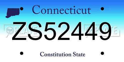 ZS52449 Connecticut License Plate