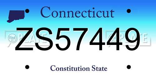 ZS57449 Connecticut License Plate
