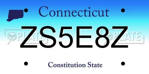 ZS5E8Z Connecticut License Plate