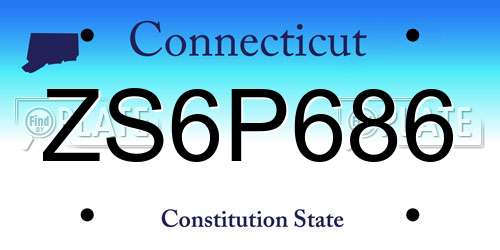 ZS6P686 Connecticut License Plate