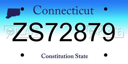 ZS72879 Connecticut License Plate