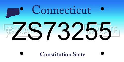 ZS73255 Connecticut License Plate