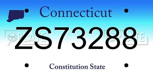 ZS73288 Connecticut License Plate
