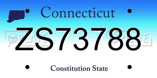 ZS73788 Connecticut License Plate