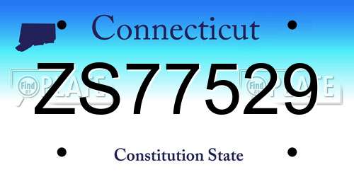 ZS77529 Connecticut License Plate