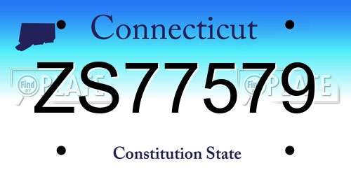 ZS77579 Connecticut License Plate