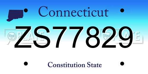 ZS77829 Connecticut License Plate