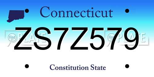ZS7Z579 Connecticut License Plate