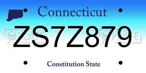 ZS7Z879 Connecticut License Plate
