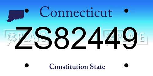 ZS82449 Connecticut License Plate