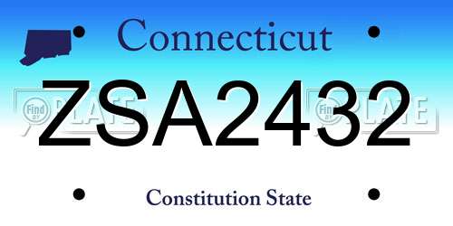 ZSA2432 Connecticut License Plate