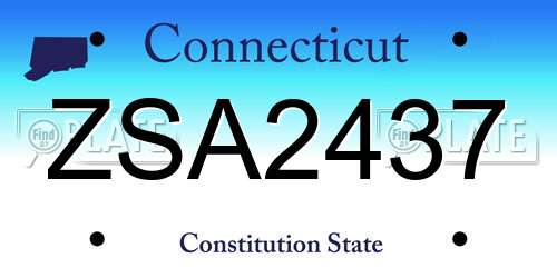 ZSA2437 Connecticut License Plate