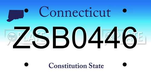 ZSB0446 Connecticut License Plate