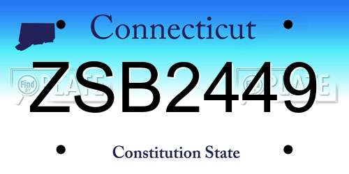 ZSB2449 Connecticut License Plate