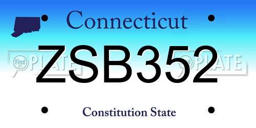 ZSB352 Connecticut License Plate