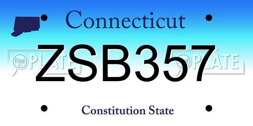 ZSB357 Connecticut License Plate
