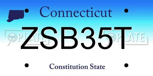 ZSB35T Connecticut License Plate