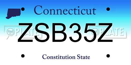 ZSB35Z Connecticut License Plate