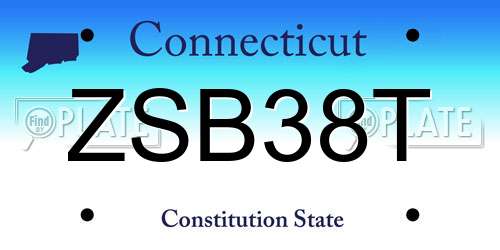 ZSB38T Connecticut License Plate