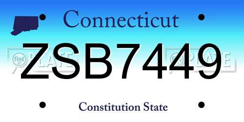 ZSB7449 Connecticut License Plate