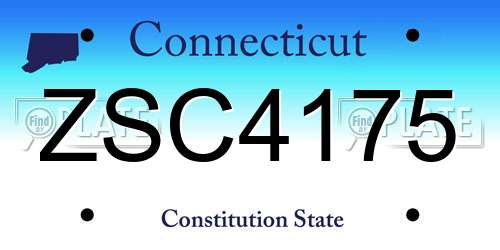ZSC4175 Connecticut License Plate
