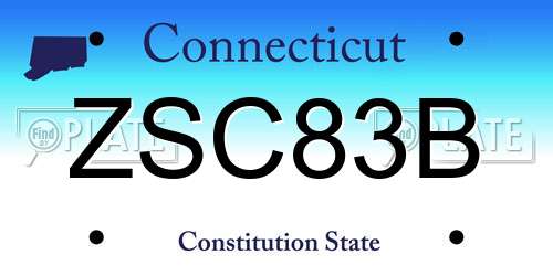 ZSC83B Connecticut License Plate