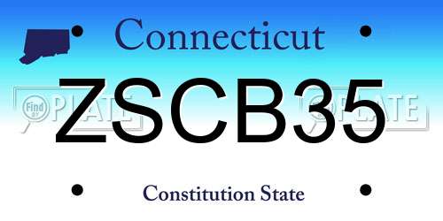 ZSCB35 Connecticut License Plate