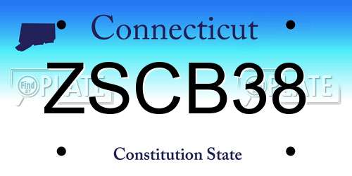 ZSCB38 Connecticut License Plate