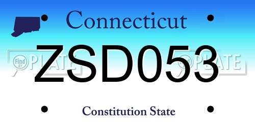ZSD053 Connecticut License Plate