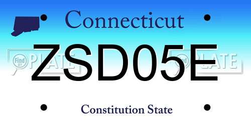 ZSD05E Connecticut License Plate