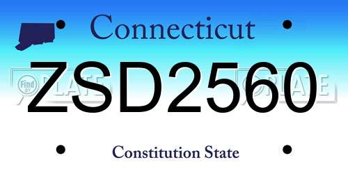 ZSD2560 Connecticut License Plate