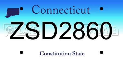 ZSD2860 Connecticut License Plate