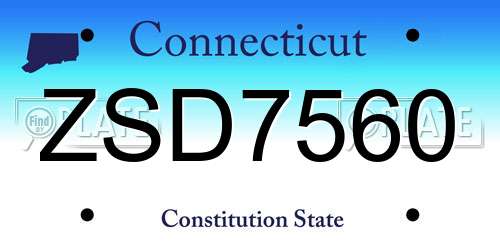 ZSD7560 Connecticut License Plate