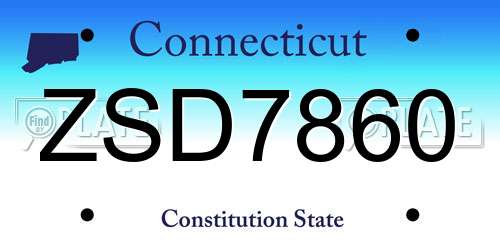 ZSD7860 Connecticut License Plate