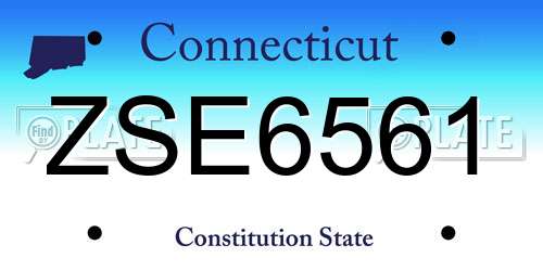 ZSE6561 Connecticut License Plate