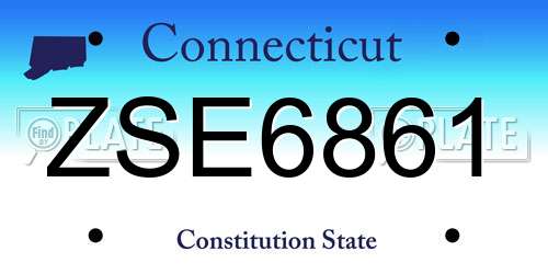 ZSE6861 Connecticut License Plate