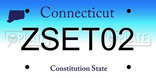 ZSET02 Connecticut License Plate