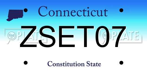 ZSET07 Connecticut License Plate