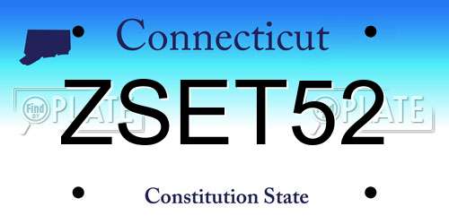ZSET52 Connecticut License Plate