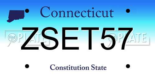 ZSET57 Connecticut License Plate