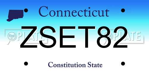 ZSET82 Connecticut License Plate