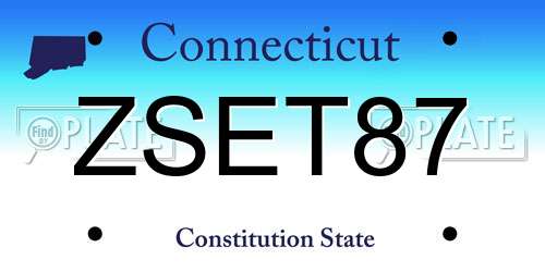 ZSET87 Connecticut License Plate
