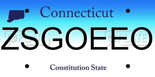 ZSGOEEO Connecticut License Plate